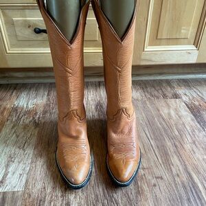 Tan Leather Cowboy Boots
